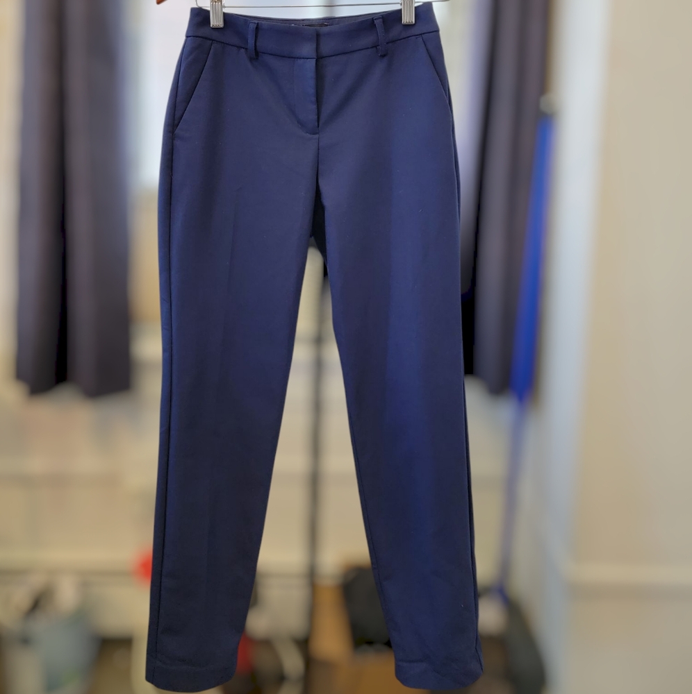 Express Columnist Ankle Navy Blue Trousers